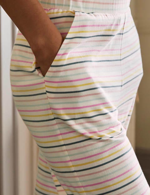 Emma Pyjama Bottoms - Pale Lemon and Heath Stripe Emma Pyjama Bottoms - Pale Lemon and Heath Stripe
