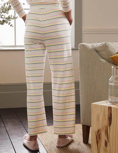 Emma Pyjama Bottoms - Pale Lemon and Heath Stripe Emma Pyjama Bottoms - Pale Lemon and Heath Stripe