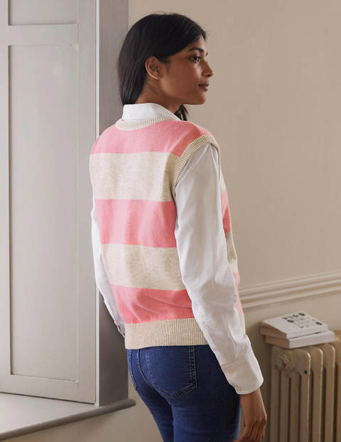 Harriet Sweater Vest - Chinchilla/Formica Pink Stripe Harriet Sweater Vest - Chinchilla/Formica Pink Stripe