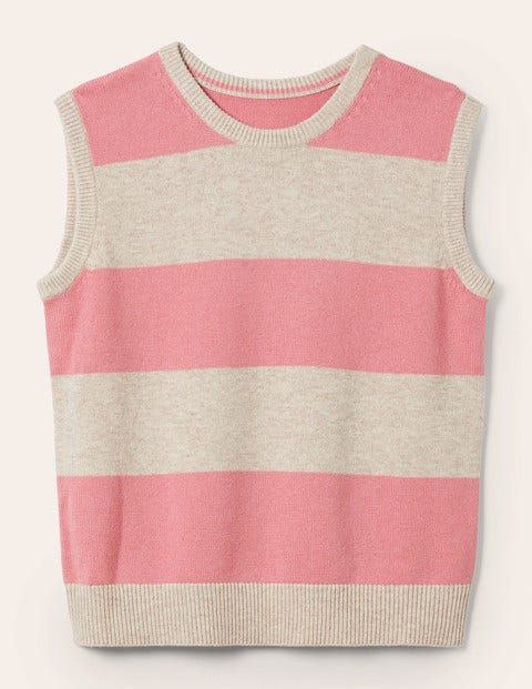 Harriet Sweater Vest - Chinchilla/Formica Pink Stripe Harriet Sweater Vest - Chinchilla/Formica Pink Stripe