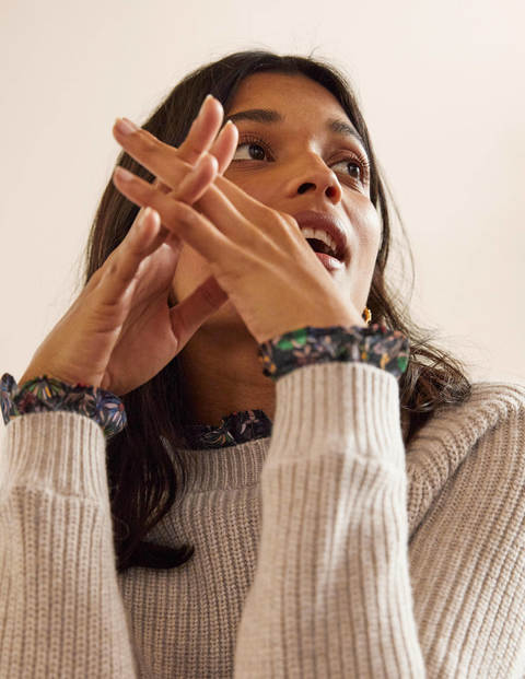 Relaxed Woven Mix Sweater - Chinchilla Melange Relaxed Woven Mix Sweater - Chinchilla Melange