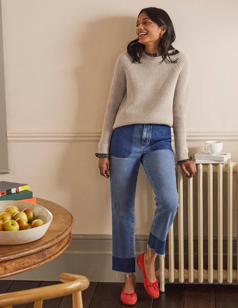 Relaxed Woven Mix Sweater - Chinchilla Melange Relaxed Woven Mix Sweater - Chinchilla Melange