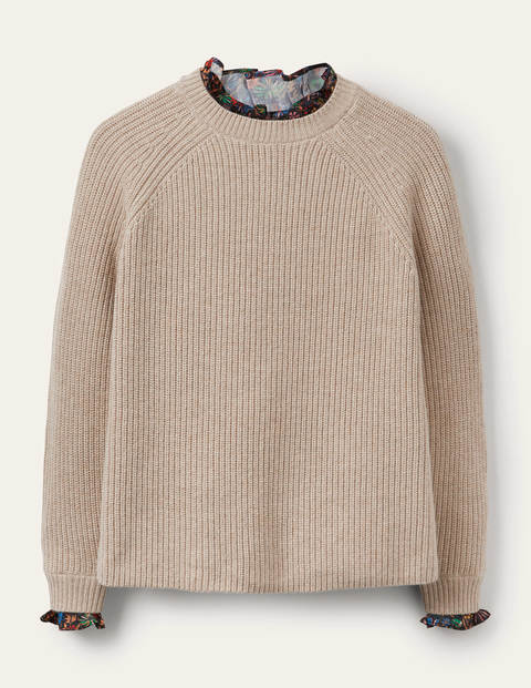 Relaxed Woven Mix Sweater - Chinchilla Melange Relaxed Woven Mix Sweater - Chinchilla Melange