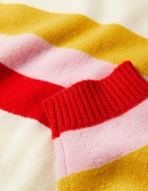 Savannah Kaschmirpullover - Rubinrot/Zitronengelb, Gestreift Savannah Kaschmirpullover - Rubinrot/Zitronengelb, Gestreift