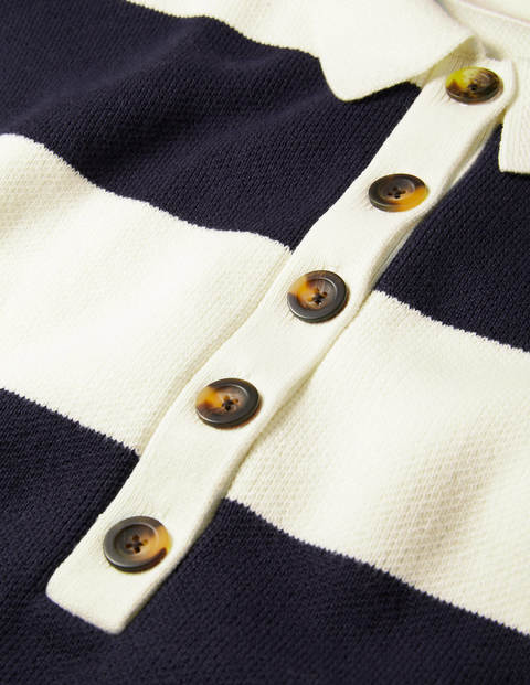 Pull rayé style rugby - Rayé ivoire et bleu marine Pull rayé style rugby - Rayé ivoire et bleu marine