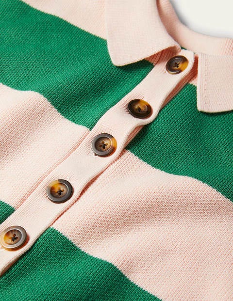 Striped Knitted Rugby Jumper - Milkshake and Irish Green Striped Knitted Rugby Jumper - Milkshake and Irish Green