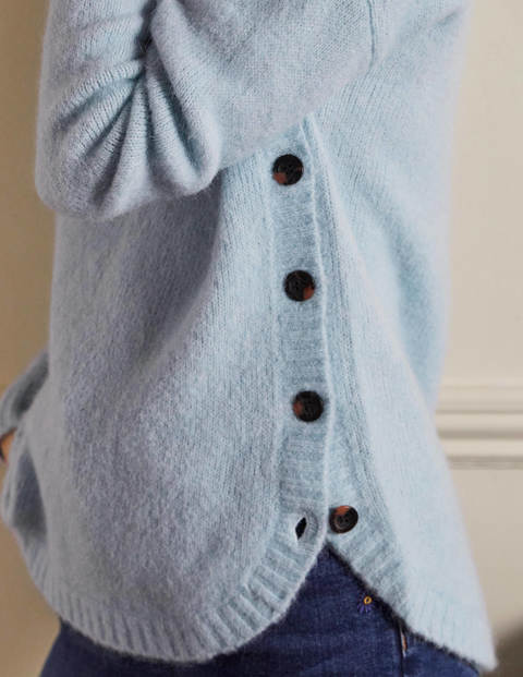 Fluffy Side Button Sweater - Surf Fluffy Side Button Sweater - Surf