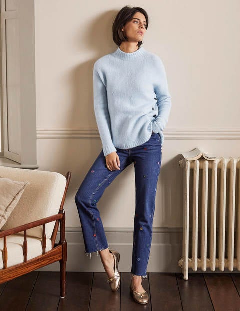Fluffy Side Button Sweater - Surf Fluffy Side Button Sweater - Surf