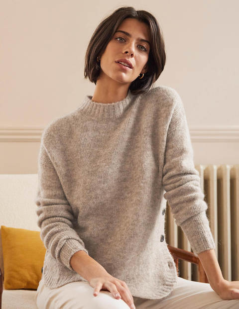 Fluffy Side Button Sweater