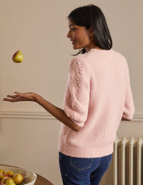 Fluffy Knitted T-Shirt - Milkshake Fluffy Knitted T-Shirt - Milkshake