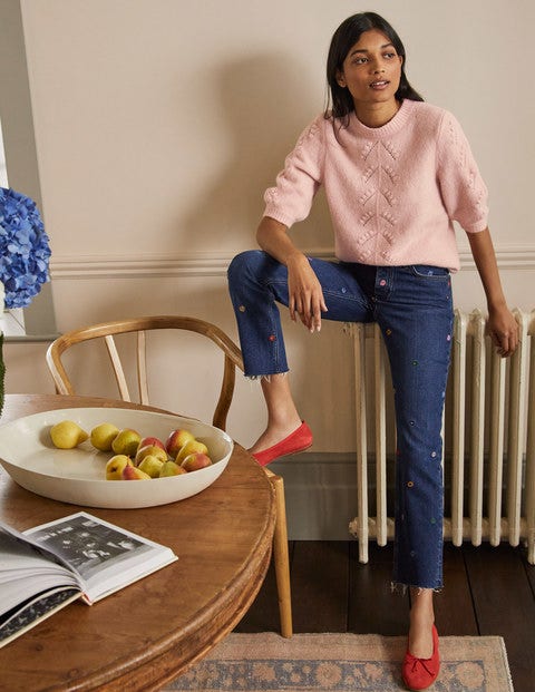 Fluffy Knitted T-Shirt - Milkshake Fluffy Knitted T-Shirt - Milkshake
