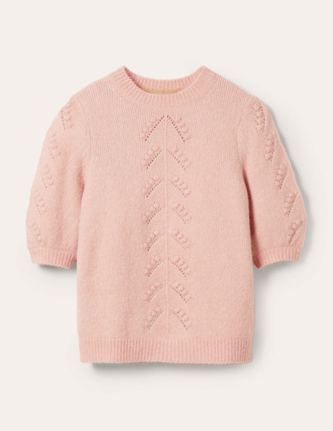 Fluffy Knitted T-Shirt - Milkshake Fluffy Knitted T-Shirt - Milkshake