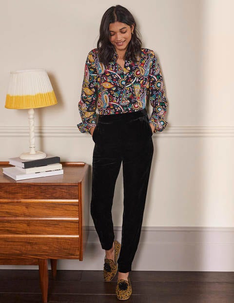 Velvet Trousers - Black Velvet Trousers - Black