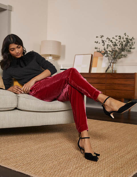 Cuffed Velvet Pants - Pom Pom Cuffed Velvet Pants - Pom Pom