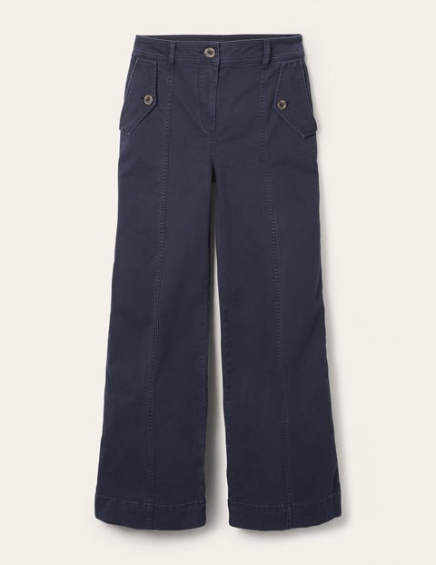 Wide Leg Chino Pants - Navy Wide Leg Chino Pants - Navy