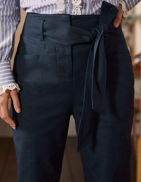 Pantalon Richmond noué à la taille - Bleu marine