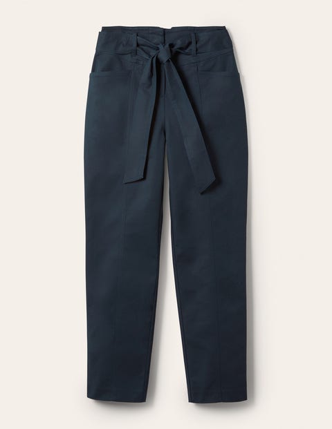 Tailored Tie Waist Pants - Navy Tailored Tie Waist Pants - Navy