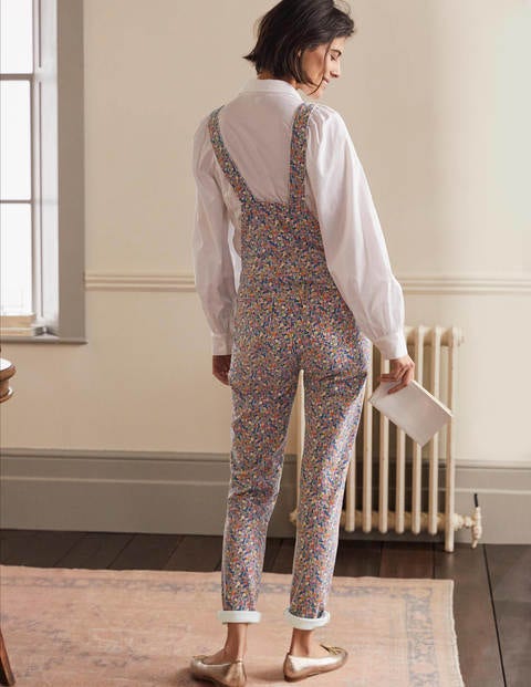 Girlfriend-Latzhose - Filigranes Blumenmuster Girlfriend-Latzhose - Filigranes Blumenmuster