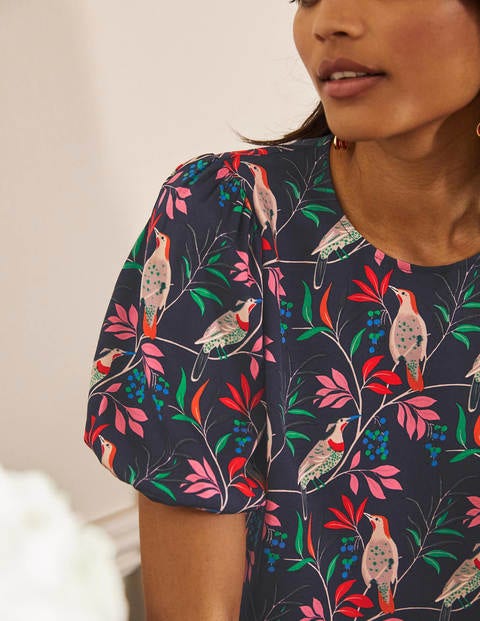 Adriana Puff Sleeve Top - French Navy, Berry Bird Adriana Puff Sleeve Top - French Navy, Berry Bird