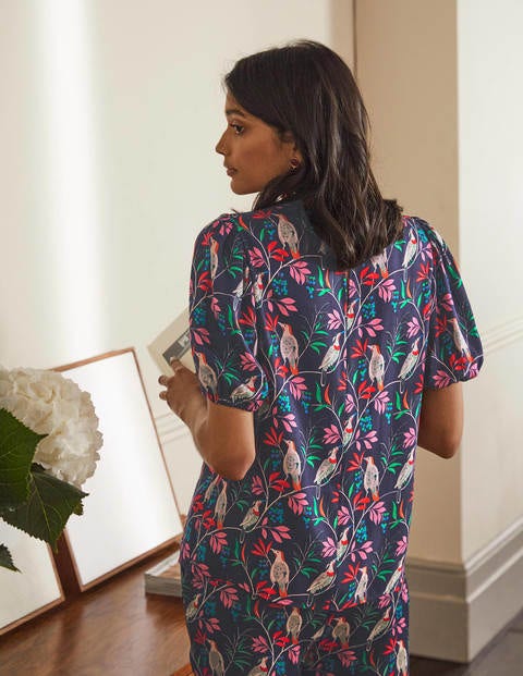 Adriana Puff Sleeve Top - French Navy, Berry Bird Adriana Puff Sleeve Top - French Navy, Berry Bird
