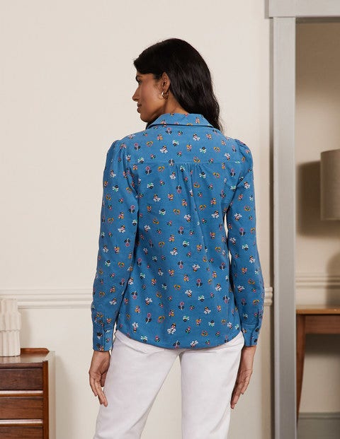 Chemise Henrietta - Ruban bleu, motif Dainty Floral Chemise Henrietta - Ruban bleu, motif Dainty Floral