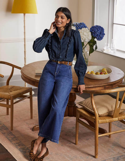 Isla Frill Detail Blouse - Denim Isla Frill Detail Blouse - Denim