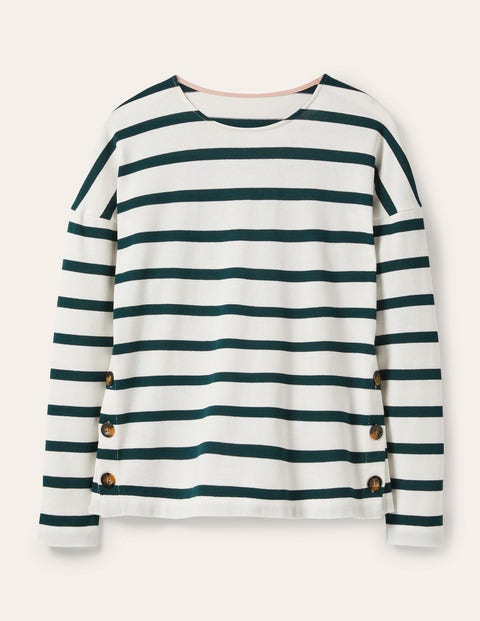 Sophie Langärmliges Bretonshirt - Naturweiß/Grün Sophie Langärmliges Bretonshirt - Naturweiß/Grün