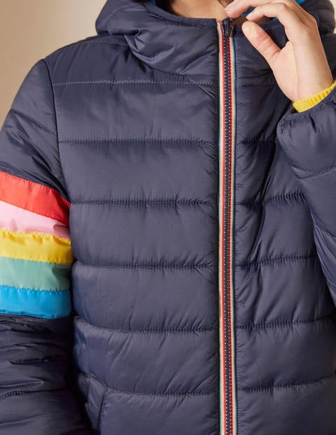 Reversible Puffer Jacket - Navy Stripe/Moroccan Blue Reversible Puffer Jacket - Navy Stripe/Moroccan Blue