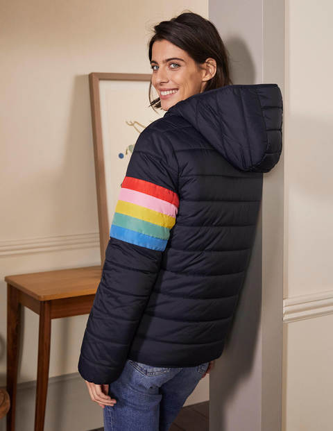 Reversible Puffer Jacket - Navy Stripe/Moroccan Blue Reversible Puffer Jacket - Navy Stripe/Moroccan Blue