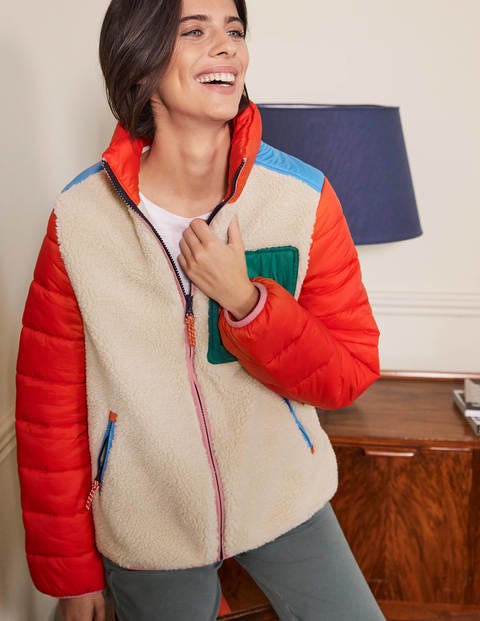 Borg & Nylon Mix Jacket - Rope/Firecracker Borg & Nylon Mix Jacket - Rope/Firecracker