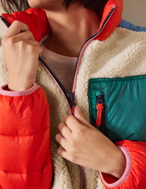 Borg & Nylon Mix Jacket - Rope/Firecracker Borg & Nylon Mix Jacket - Rope/Firecracker