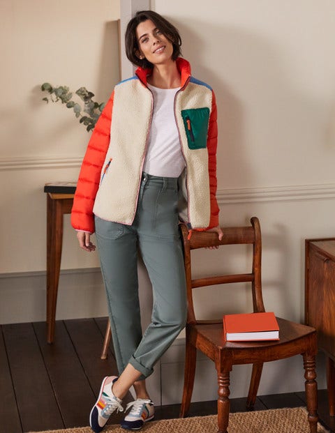 Borg & Nylon Mix Jacket - Rope/Firecracker Borg & Nylon Mix Jacket - Rope/Firecracker