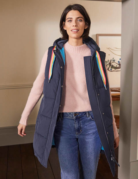 Lange Steppweste - Navy/Milchshake Lange Steppweste - Navy/Milchshake