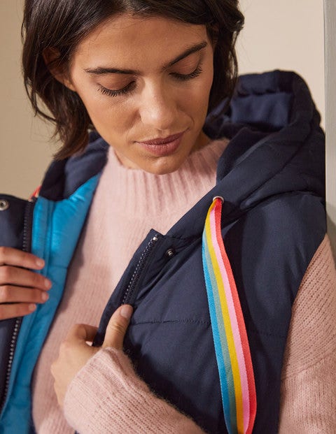 Lange Steppweste - Navy/Milchshake Lange Steppweste - Navy/Milchshake