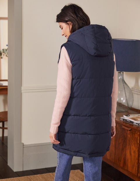 Lange Steppweste - Navy/Milchshake Lange Steppweste - Navy/Milchshake