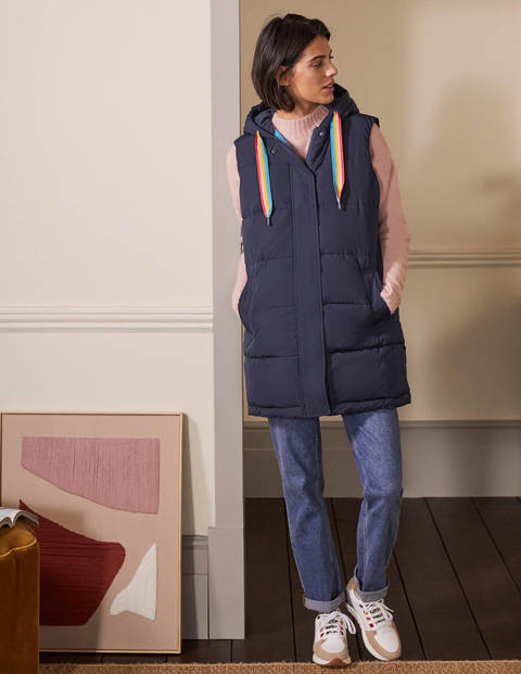 Lange Steppweste - Navy/Milchshake Lange Steppweste - Navy/Milchshake