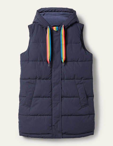 Lange Steppweste - Navy/Milchshake Lange Steppweste - Navy/Milchshake