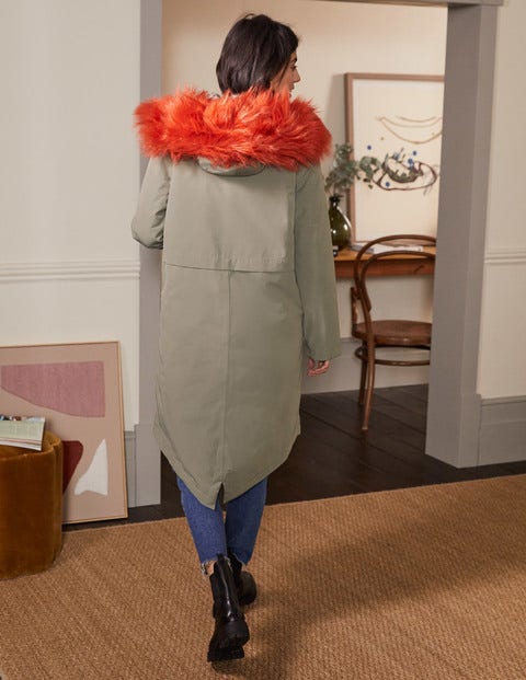 Wasserdichter Parka mit Kunstfell - Klassisches Khaki Wasserdichter Parka mit Kunstfell - Klassisches Khaki