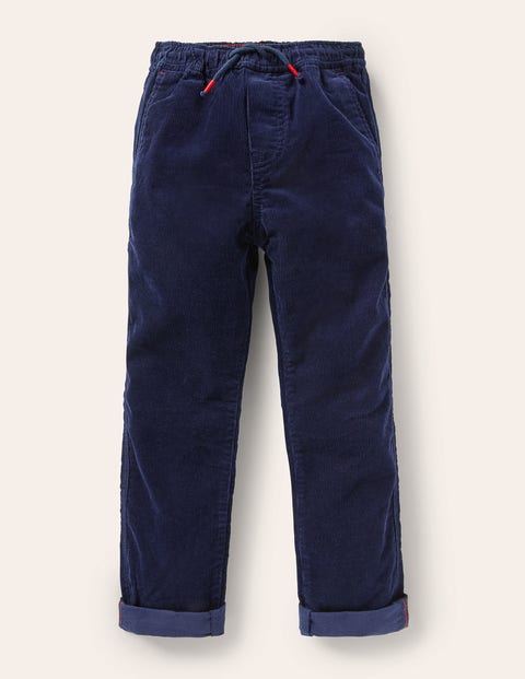 Relaxed Slim Pull-on Trousers - College Navy Cord