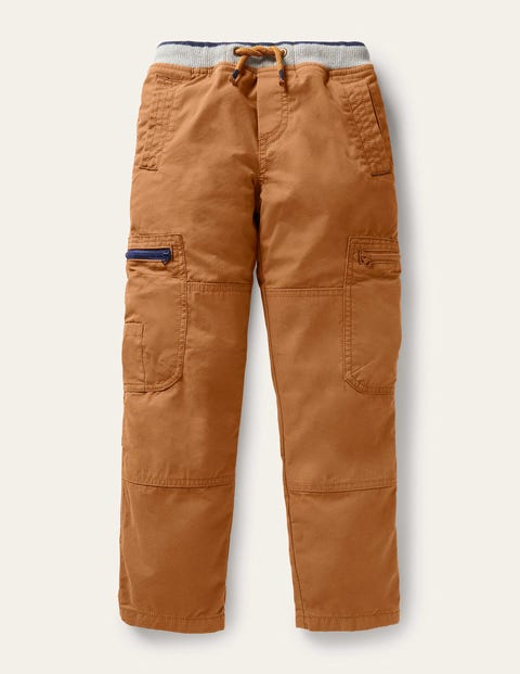 Cosy Lined Cargo Pants - Butterscotch Brown