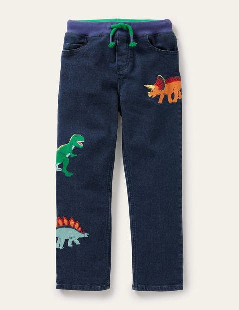 Fun Pull-on Denim Jeans - Mid Vintage Dinos