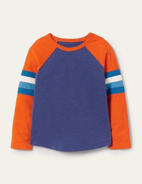 T-shirt à manches raglan - Bleu tribord/orange