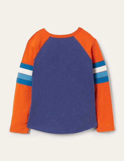 Raglan T-Shirt - Starboard Blue/Orange