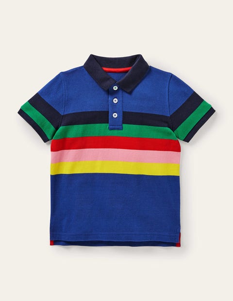 Piqué Polo Shirt - Delft Blue/Rainbow