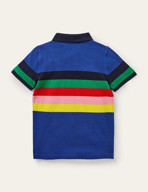 Piqué Polo Shirt - Delft Blue/Rainbow