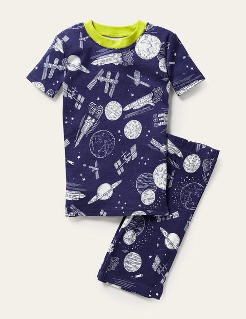 Snug Glow-in-the-dark Pajamas - Starboard Blue Space