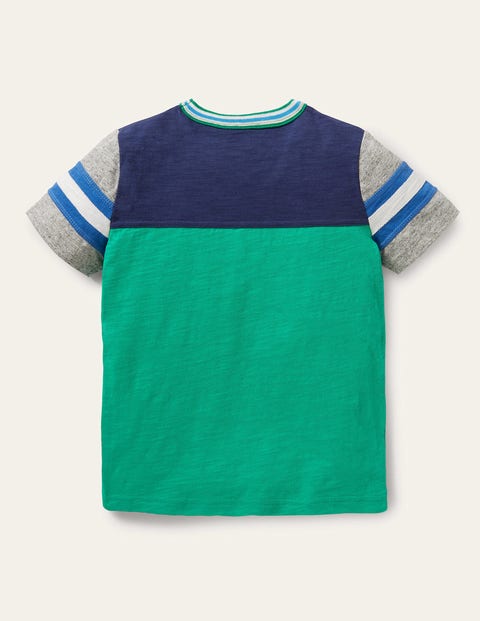 Sportliches T-Shirt mit Blockfarben - Paprikagrün