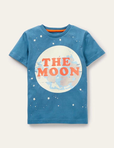 Im Dunkeln Leuchtendes T-Shirt - Baltic Blue Moon