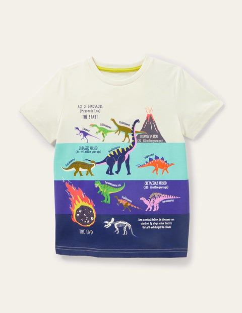 T-shirt graphique éducatif - Dinosaure ivoire