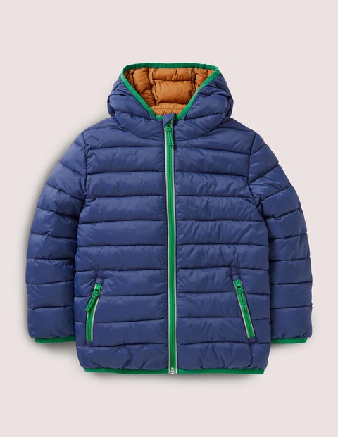 Cosy Pack-away Padded Jacket - Navy /Nutty Brown